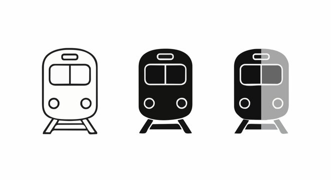 Simple Train Icon Set Design