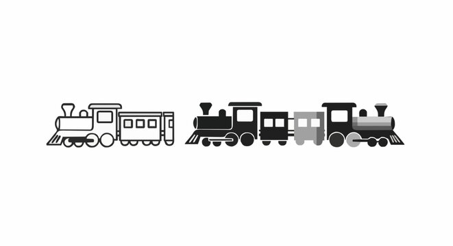 Simple Train Illustration Set