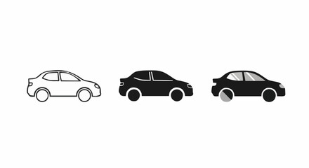 Fototapeta premium Simple Car Icons Set