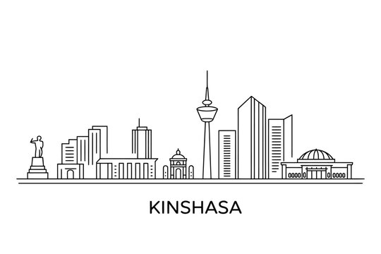 Kinshasa city skyline with modern buildings and tower  urban landscape