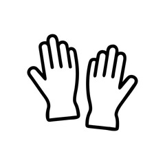 Obraz premium Medical Gloves Line Icon. Protective Healthcare Gloves, Surgical Safety Equipment Outline Vector
