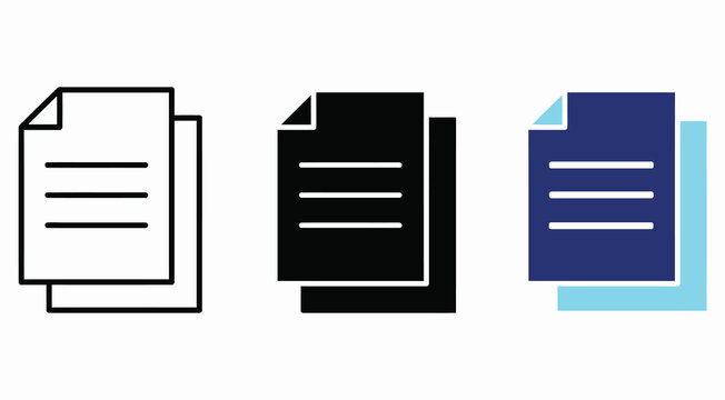 Document files icon with stacked papers. Symbol of data, information and documentation for business reports, office workflow, digital records, file management systems and user interface design.
