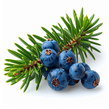 Juniper (Juniperus communis) .isolated on white 