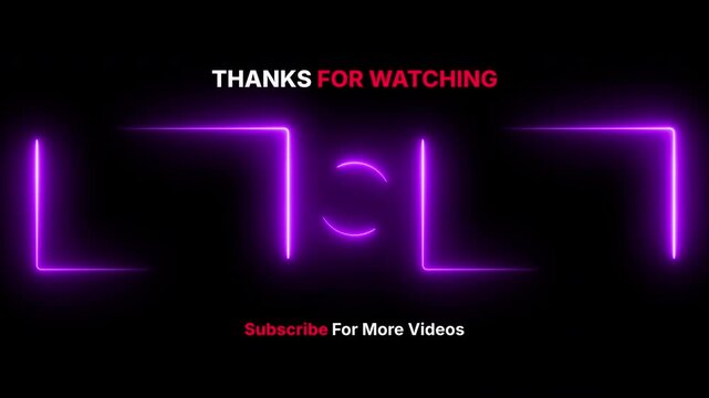 Youtube end screen with glowing purple rectangular borders suitable for video outros to promote other videos or encourage viewers to subscribe.