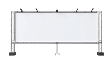 Obraz premium Blank billboard banner display with metal truss frame isolated on transparent background, advertising mockup outdoor signage empty board template marketing promotion large format