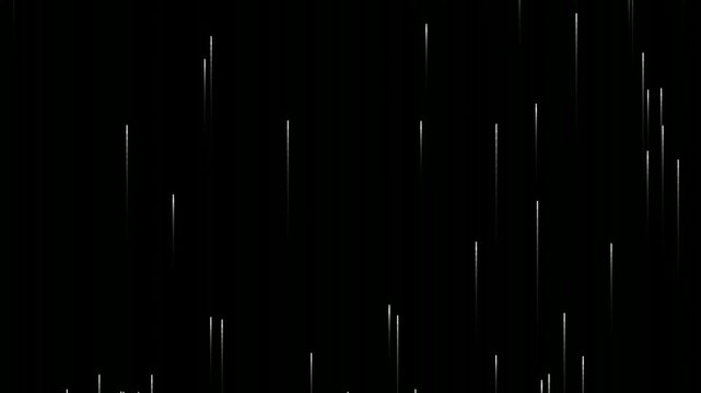 White Vertical Streaks: Digital Rain Falling on a Black Canvas