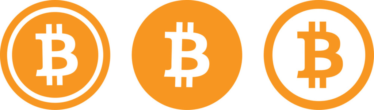 Bitcoin cryptocurrency BTC logo, minimal vector symbol for digital currency