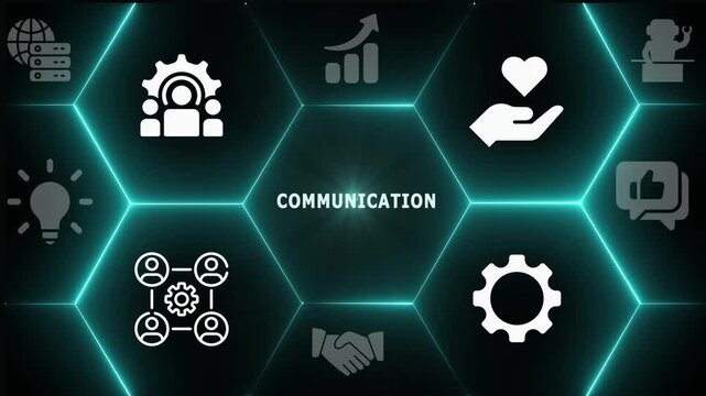 Effective team communication and collaborative network hub concept, featuring interactive data and feedback