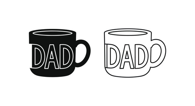Dad fathers day mug Vector