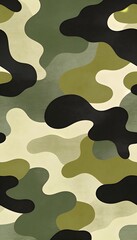 Fototapeta premium Abstract camouflage pattern with organic shapes in green and black tones