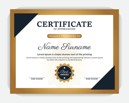 Print ready colorful certificate or award design for your educational institution, certificate poster template, elegant gold certificate design, Professional diploma certificate
