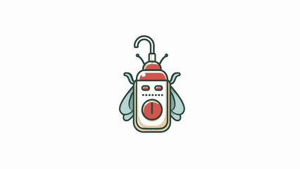 Obraz premium Vector icon of an ultrasonic pest repeller, stylized as a flying insect with bold outlines, ideal for home technology and bug control applications
