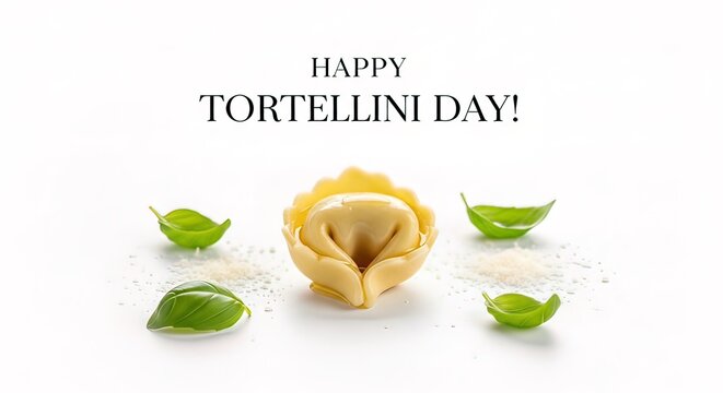 Tortellini pasta with basil leaves celebration 1.