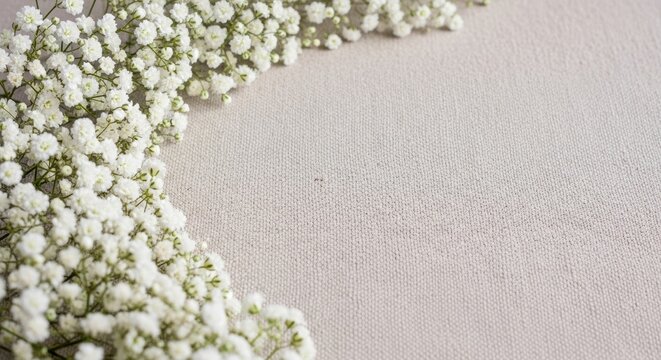 Delicate White Flowers Arranged on Soft Textured Background