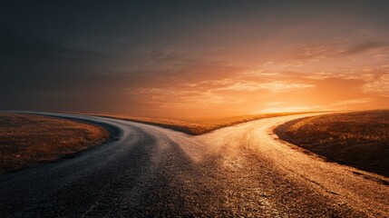 Naklejka premium Conceptual Scene Showing Two Diverging Roads at a Decision Point Suggesting a Choice Between Paths and Legal Decision-Making