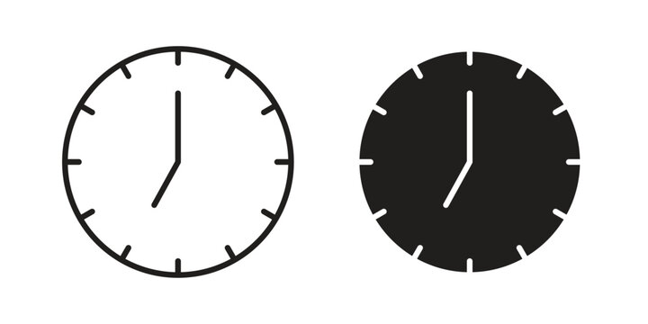 Clock seven icons collection vector design illustration isolated. EPS10