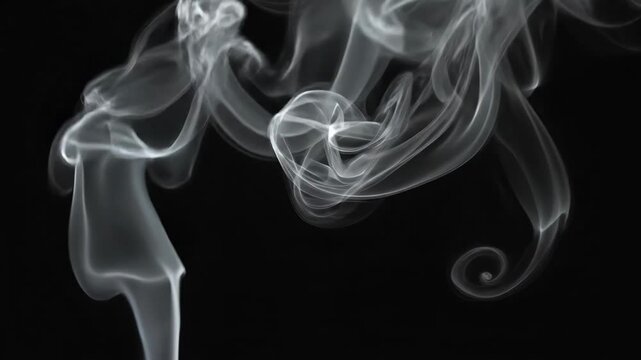 Smoke Rising on Black Background.