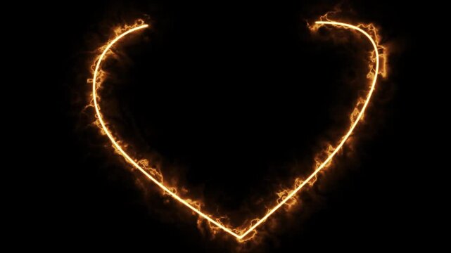 Heart on fire, burning desire, 4K animated video