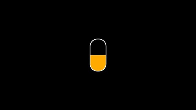 Minimalist Pill Loader Animation: Orange Liquid Filling Capsule