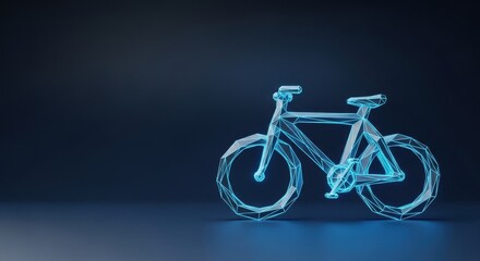 Fototapeta premium Futuristic Wireframe Bicycle Concept Representing Technological Advancement and Sustainable Transport