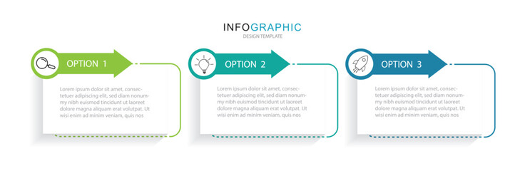 Concept for infographic with 3 steps, options, parts or processes. Business data visualization. 