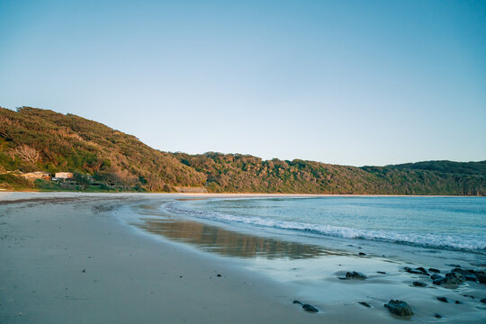 First light along Number One Beach at Seal Rocks