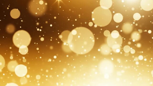 Golden bokeh light abstract background texture.