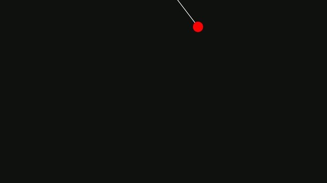 Red Pendulum Dot on Black: Minimalist Animation Element - Motion Study