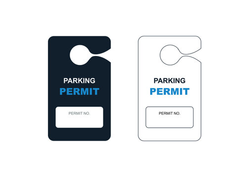 Parking Permit Car Mirror Hanger Template. Customizable Template for Vehicles, Reserved Parking, Event Passes, and Access Control. Perfect for Offices, Apartments, Hotels, and Businesses	
