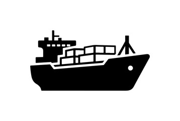 Obraz premium Modern Cargo Ship Vector Illustration