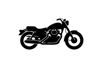 Obraz premium Classic Black Motorcycle Vector Illustration