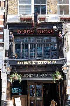 Dirty Dicks, a famous London pub and ale house, the historical public house was once called The Old Jerusalem located in Bishopsgate in the City of London, UK.