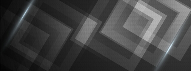 Obraz premium Abstract black technology background with squares and light rays