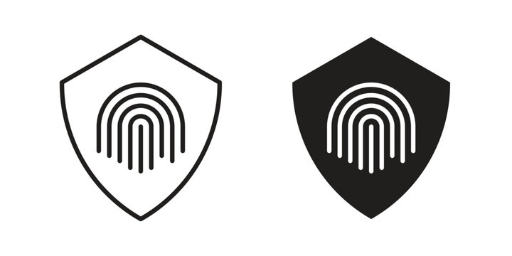 Biometric security icons. Vector graphic. Editable vector stroke. EPS 10.