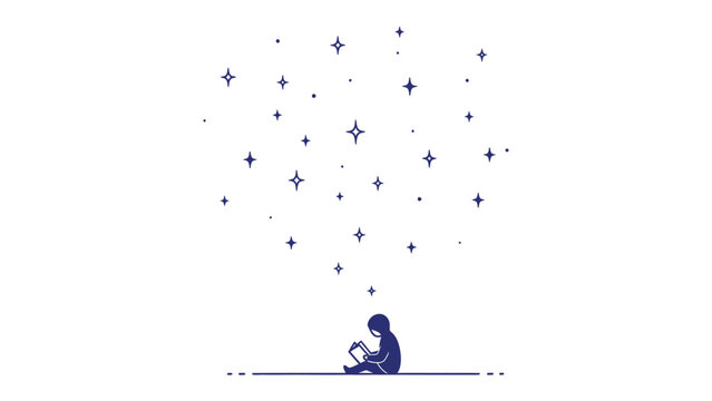 Dreamy Star Gazer: A silhouette of a person, engrossed in observing a constellation of stars, embodying introspection and wonder.