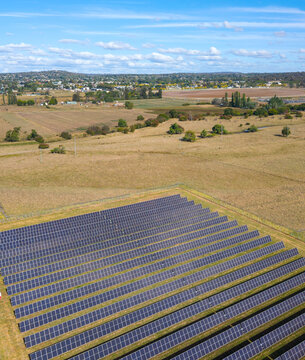 Aerial view of private Solar Farm near Glen Innes, New south Wales