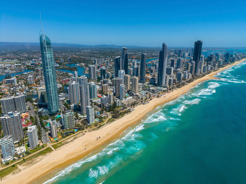 Aerial view of Surfers Paradise Gold Coast, Queensland, Australia