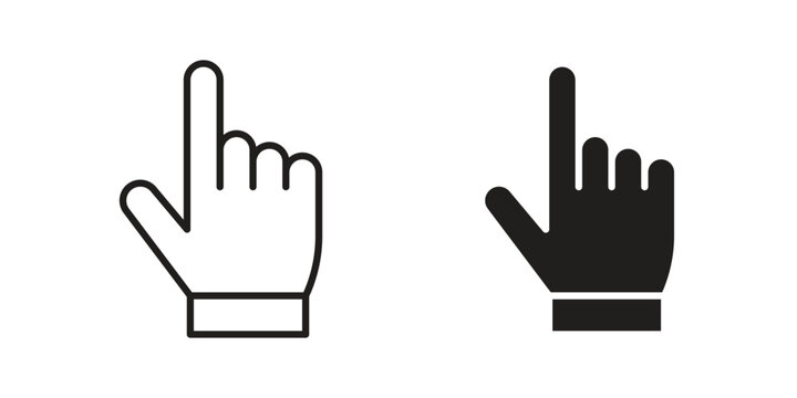 Cursor hand icons. Vector graphic. Editable vector stroke. EPS 10.