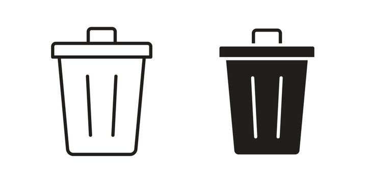 Delete icons. Vector graphic. Editable vector stroke. EPS 10.