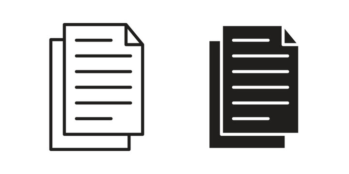 Documents icons. Vector graphic. Editable vector stroke. EPS 10.