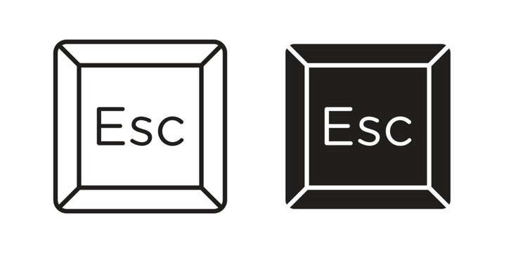 Esc icons. Vector graphic. Editable vector stroke. EPS 10.