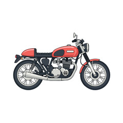 Obraz premium Classic Red Motorcycle on White Background