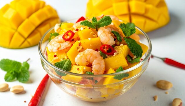 Mango-Garnelen-Salat mit Chili und Minze