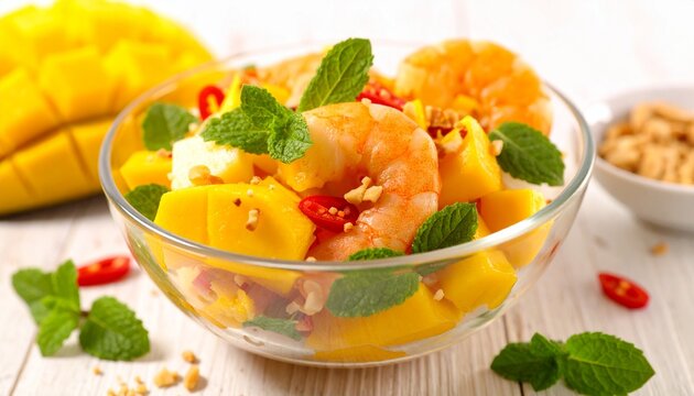 Mango-Garnelen-Salat mit Chili und Minze