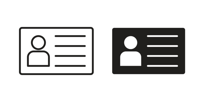 ID card icons. Vector graphic. Editable vector stroke. EPS 10.