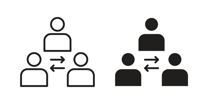 Mediator icons. Vector graphic. Editable vector stroke. EPS 10.