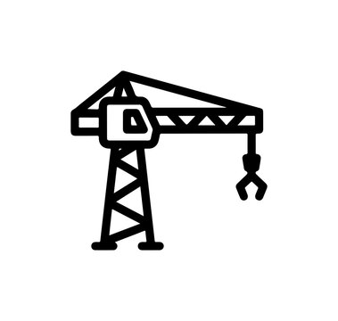Black and White Crane Vector Icon