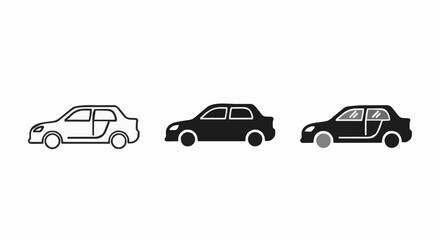 Fototapeta premium Simple Car Icons Set