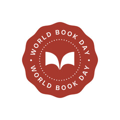 World book day round brown seal badge