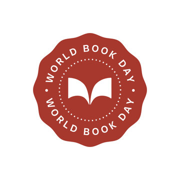 World book day round brown seal badge